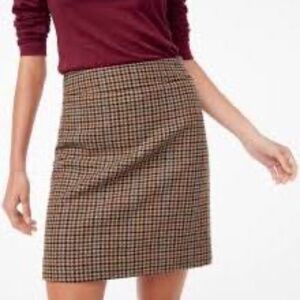 J. Crew Wool-blend mini skirt in houndstooth NWT - 8